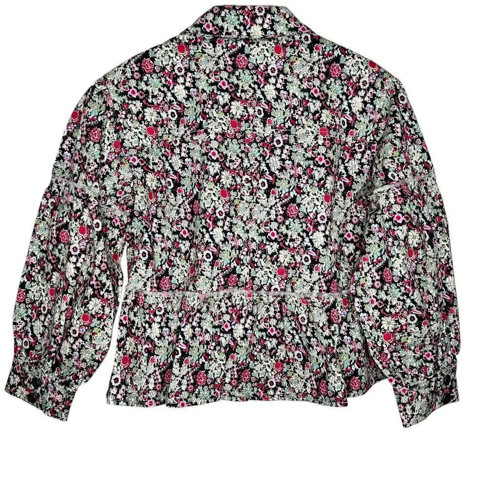 New Women’s Cinq A Sept Party-Print Peplum Lizzie Jacket Size 8